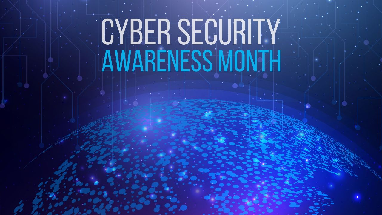 Cyber security awareness month 2023 (world protection concept with globe map)