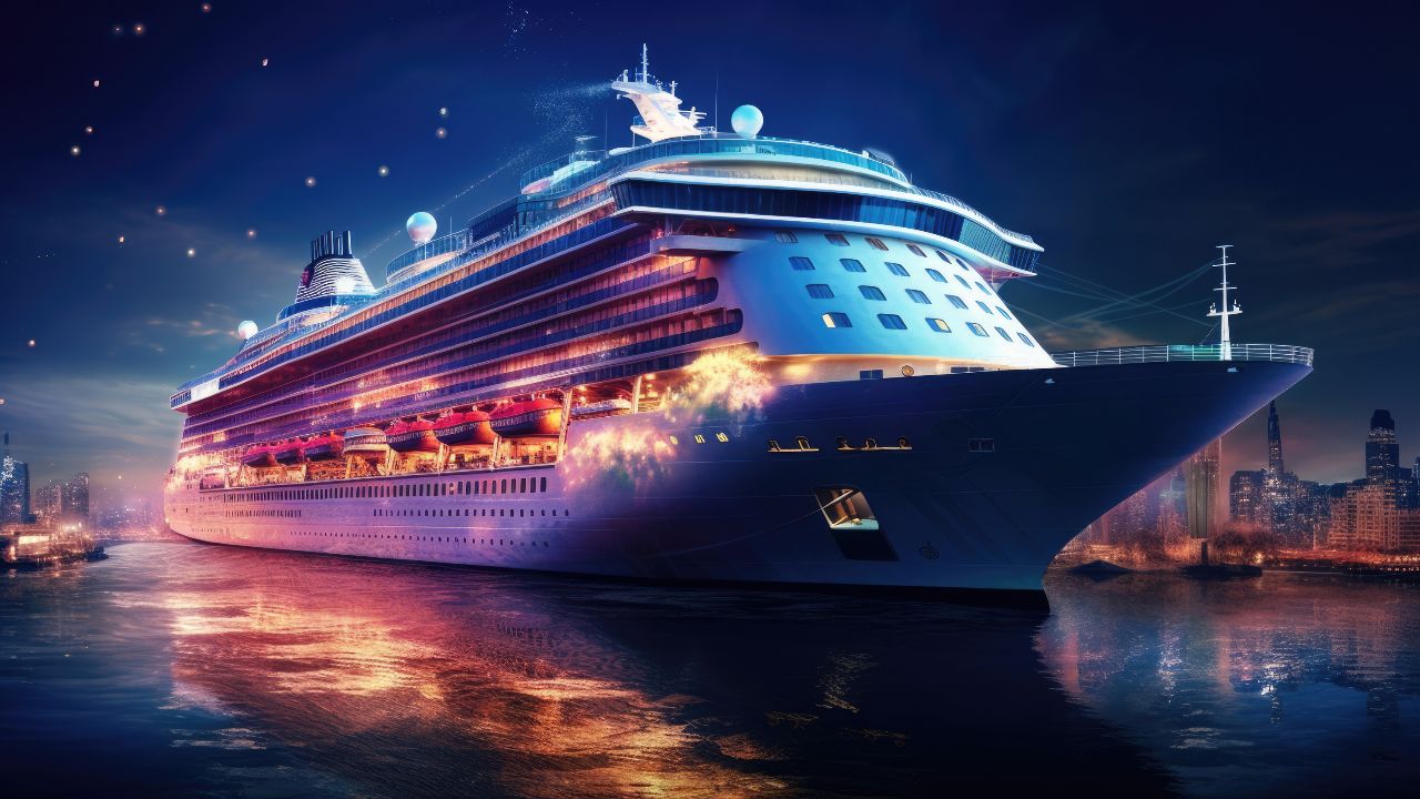 The Cruise Technology Specialists (Cruise ship at night)
